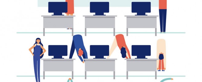 alongamento durante o trabalho comsi